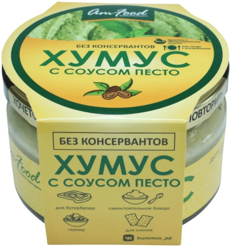 Am food хумус с соусом песто 200 г