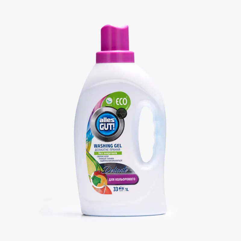 Гель Alles GUT для деликатной стирки цветного белья Eco, 1 л