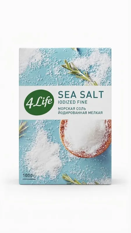 МЕЛКАЯ ЙОДИРОВАННАЯ МОРСКАЯ СОЛЬ «4LIFE» (1000 Г)