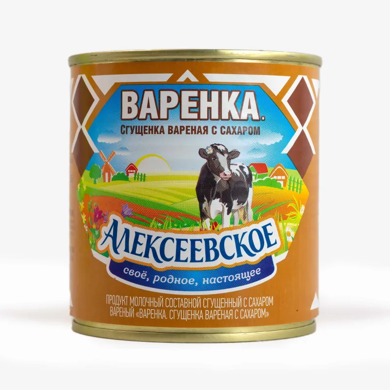 Сгущенка Алексеевское вареная с сахаром 8,5%, 370 г