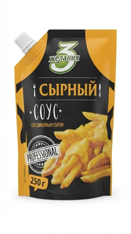СЫРНЫЙ СОУС СО СЛИВОЧНЫМ СЫРОМ «3 ЖЕЛАНИЯ» (PROFESSIONAL, 250 Г)