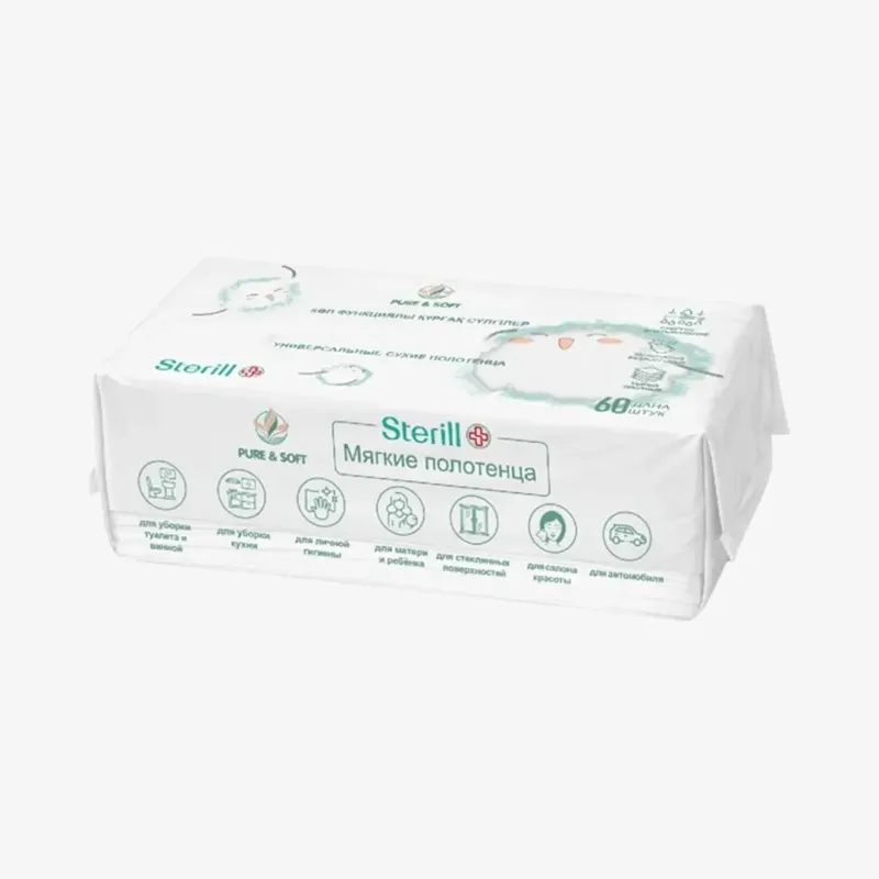 Полотенца Sterill мягкие, 20 см*20 см, 60 шт