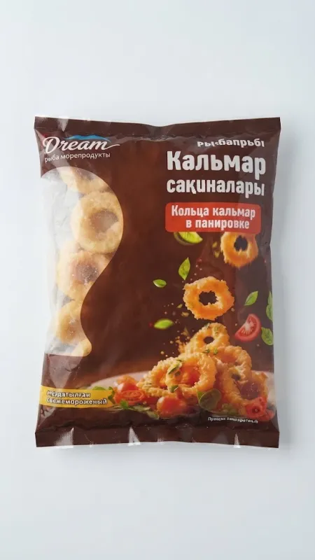 КОЛЬЦА КАЛЬМАРОВ В ПАНИРОВКЕ (КАЛЬМАР САҚИНАЛАРЫ, СВЕЖЕМОРОЖЕНЫЕ) — DREAM (РЫБА МОРЕПРОДУКТЫ)