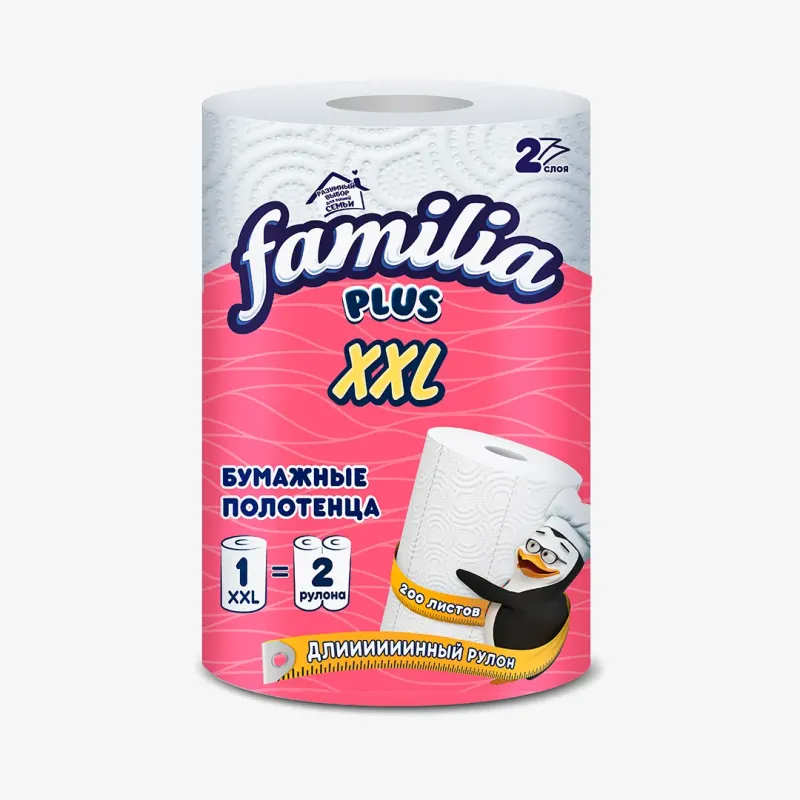 Полотенца Familia XXL бумажные 2 слоя, 1 шт