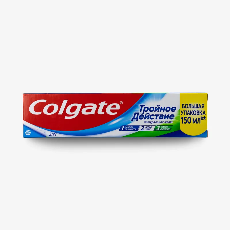 Зубная паста Colgate тройное действие, комплексная, натуральная мята 150 мл
