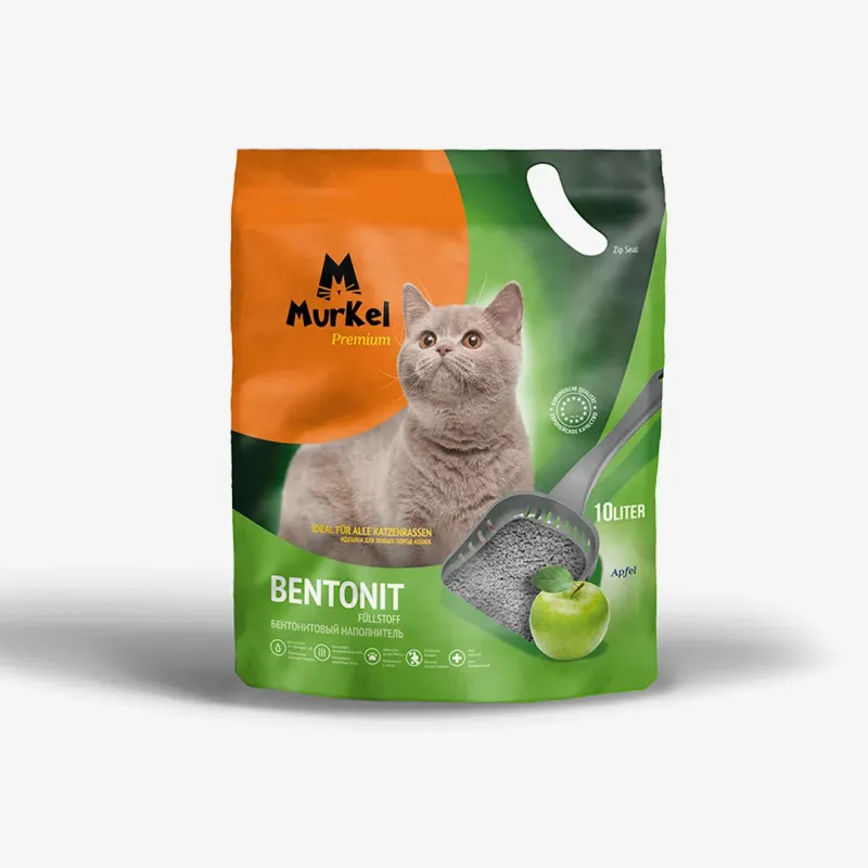 Наполнитель Murkel для кошачьего туалета комкующийся бентонитовый (яблоко) 10 л 8 кг