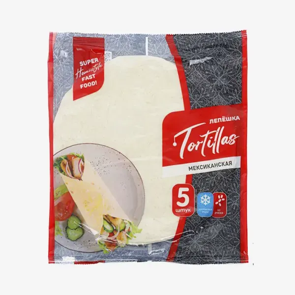 Лепёшка мексиканская Tortillas со вкусом сыра Гофра замороженная, 345 г