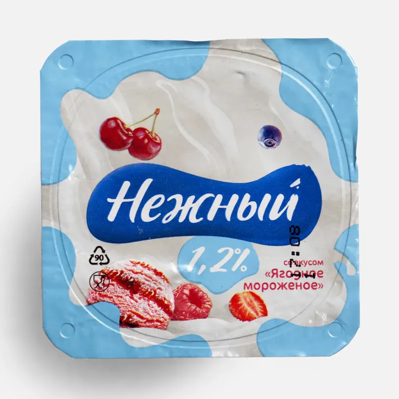 Йогурт Нежный ягодное мороженое 1.2%, 100 г