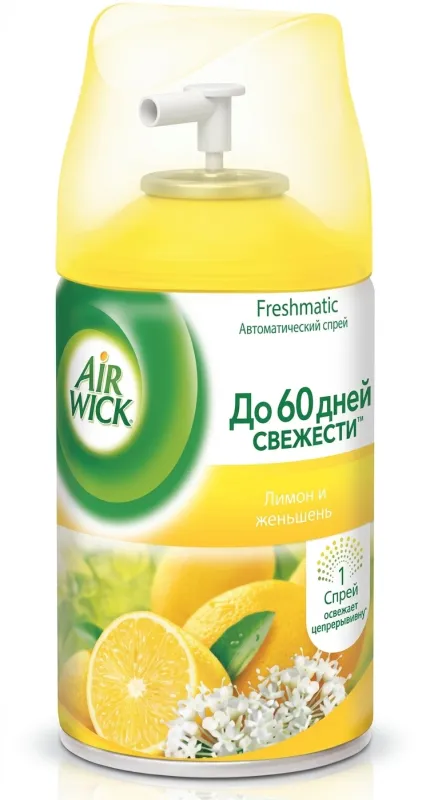 AIR WICK Освежитель Воздуха (Запаска) Женьшень и лимон 250 мл