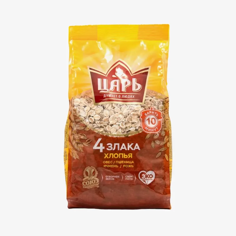 Хлопья Царь 4 злака, 400 г
