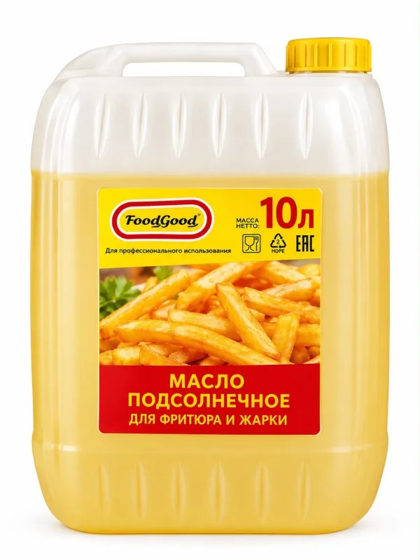 Масло подсолнечное Food Good 10 литров для фритюра и жарки