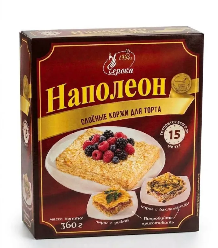 Слоёные коржи для торта «Черока» Наполеон, 360 г