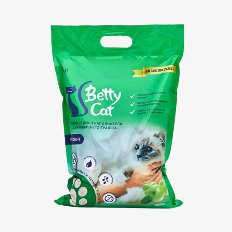 Наполнитель Betty Cat комкующийся с ароматом яблока, 5 л