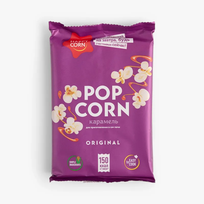 Зерно кукурузы Happy Corn для СВЧ карамельный, 100 г