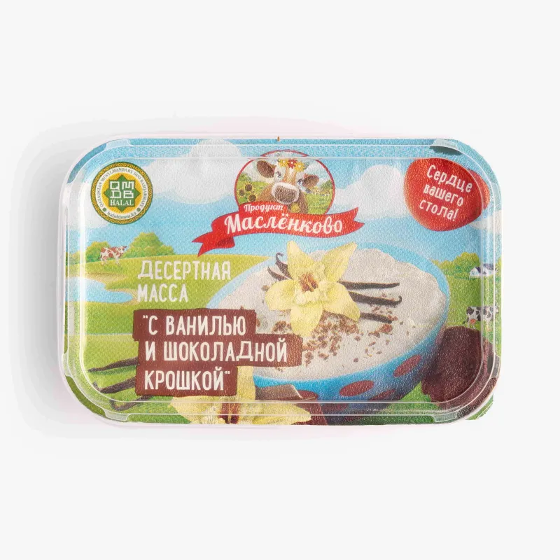 Десертная масса Масленково с ванилью и шоколадной крошкой 20%, 350 г