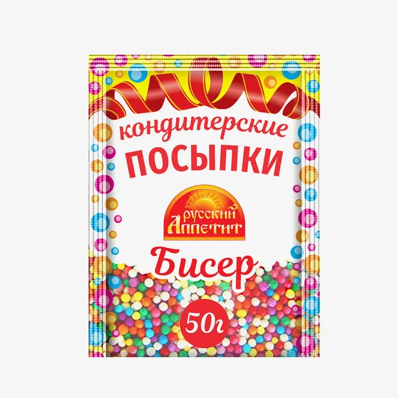 Кондитерские посыпки Русский аппетит бисер, 50г