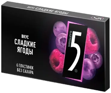 Жевательная резинка Wrigley's Five сладкие ягоды 6 шт