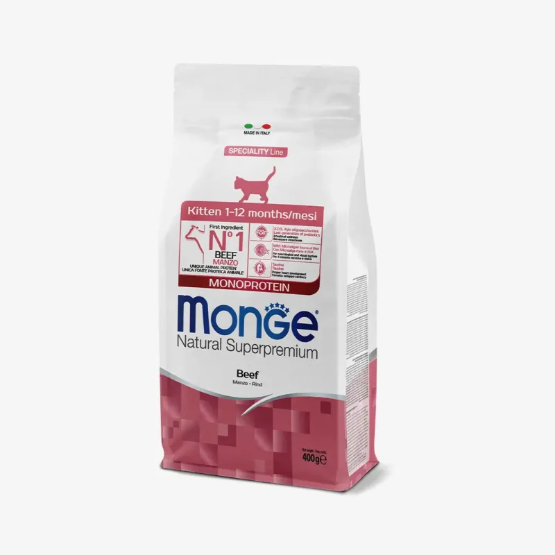 Корм Monge dry food сухой, монопротеиновый для котят до 12 месяцев, 400 г