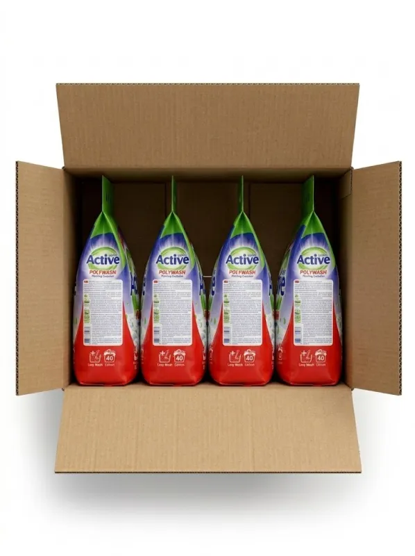 Стиральный порошок Active Home Polywash Горная Свежесть (Коробка, 4 шт. по 3 кг)