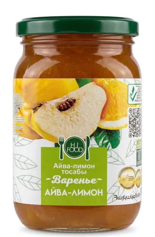 Заголовок: Варенье «Айва-лимон» HI FOOD 900 г