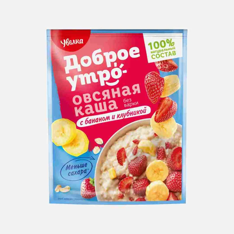 Каша Увелка овсяная с бананом клубникой б/п 40 г