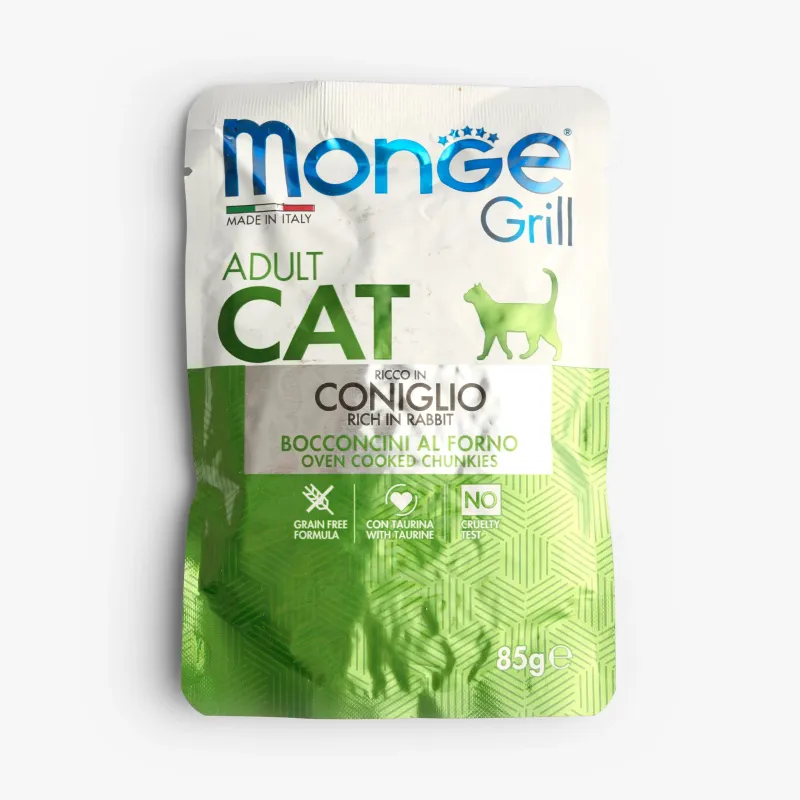 Корм Monge cat grill влажный с кроликом для взрослых кошек, 85 г