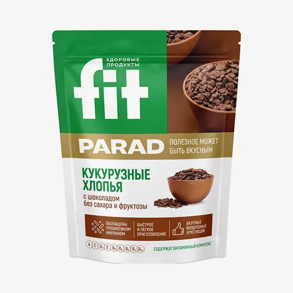 Хлопья Fit Parad кукурузные с шоколадом, 200 г