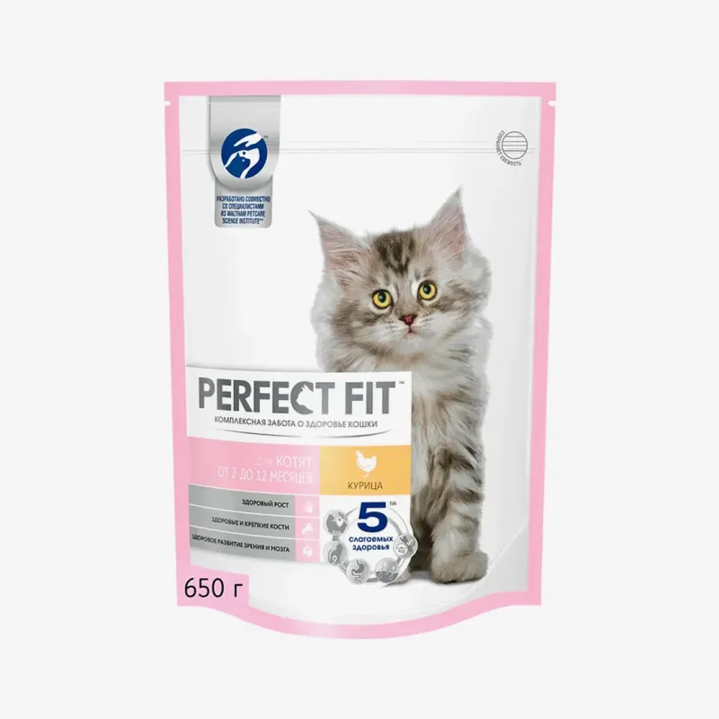 Корм Perfect Fit Курица для котят сухой 650 г