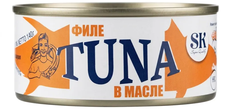 Консервы рыбные SK «TUNA» Филе тунца в масле, 140 г