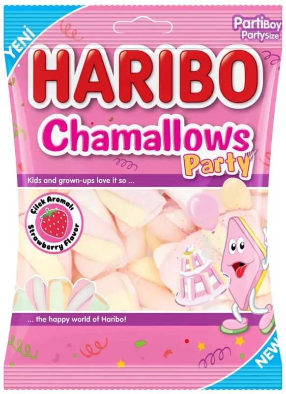 Haribo маршмеллоу Chamallows Party со вкусом клубники 70 г