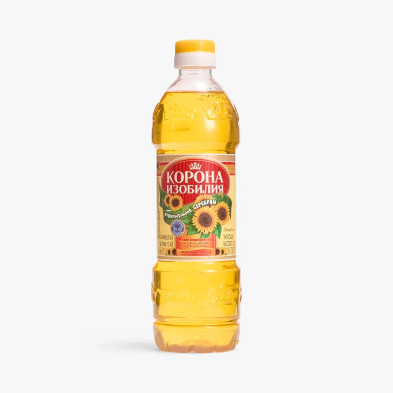 Масло Корона изобилия подсолнечное нерафинированное фильтрованное 0,87 л