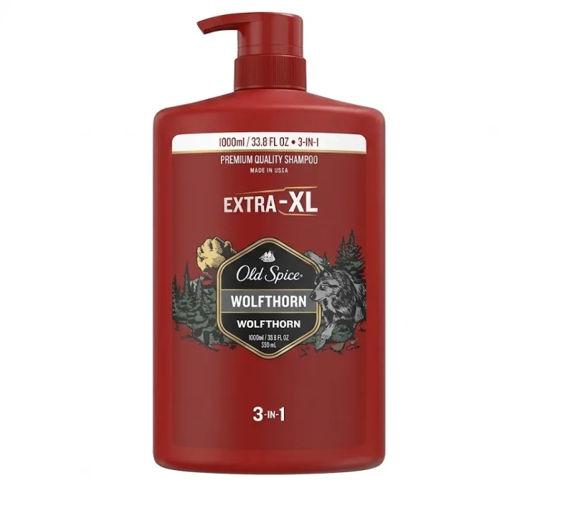 Гель для душа и шампунь мужской Old Spice Wolfthorn 3-в-1, Extra XL, с дозатором 1000 мл
