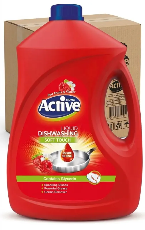 Средство для мытья посуды Active клубника 3,5 л, в коробке 4 шт