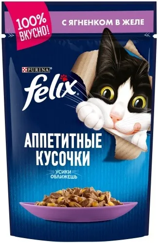 Felix Аппетитные кусочки в желе ягненок 75 г 