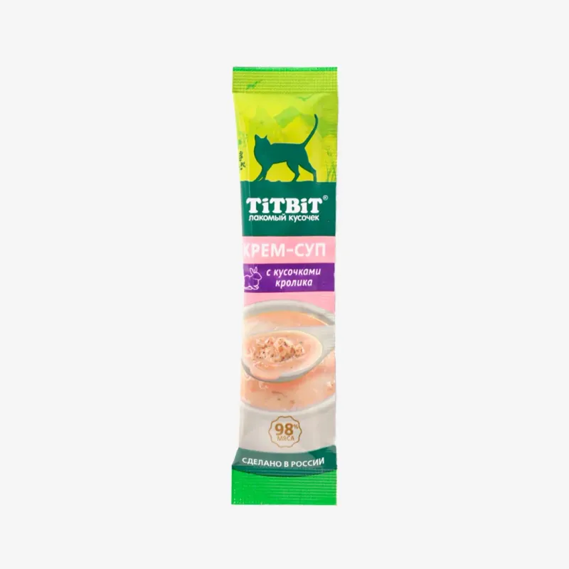 Крем-суп Titbit для кошек с кусочками кролика, 10 г