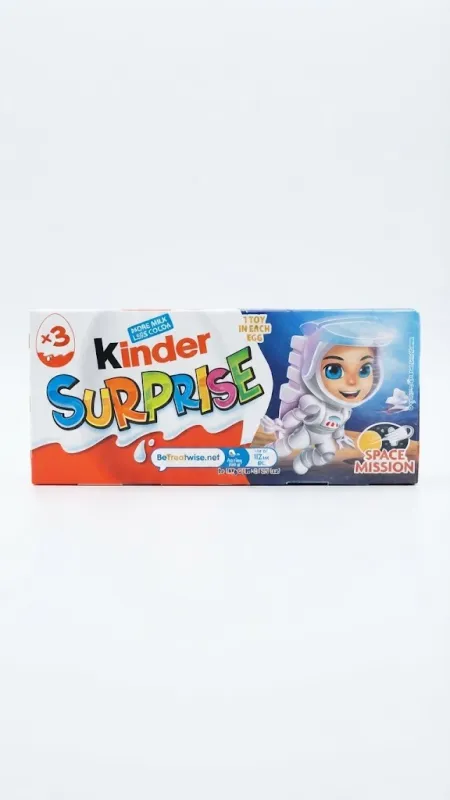 ШОКОЛАДНОЕ ЯЙЦО С СЮРПРИЗОМ KINDER SURPRISE (КОЛЛЕКЦИЯ "SPACE MISSION", 3 ШТУКИ) 60г