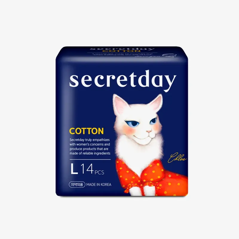 Прокладки SecretDay женские гигиенические COTTON, Large, 14 шт