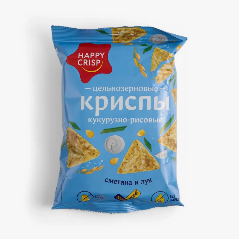 Криспы Happy Crisp цельнозерновые сметана и лук 50 г