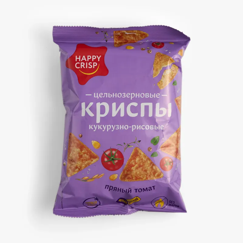Криспы Happy Crisp цельнозерновые пряный томат, 50 г