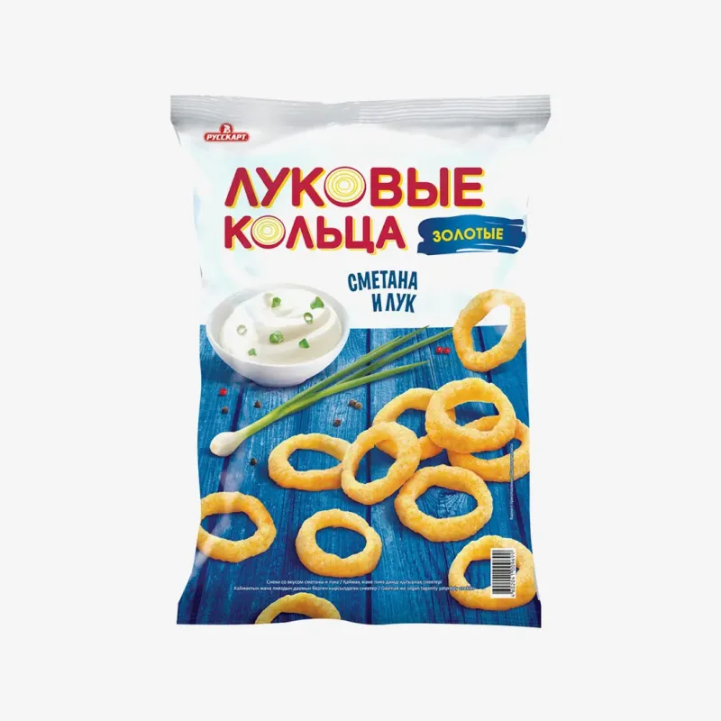 Кольца луковые Золотые со вкусом сметаны и лука 100 г