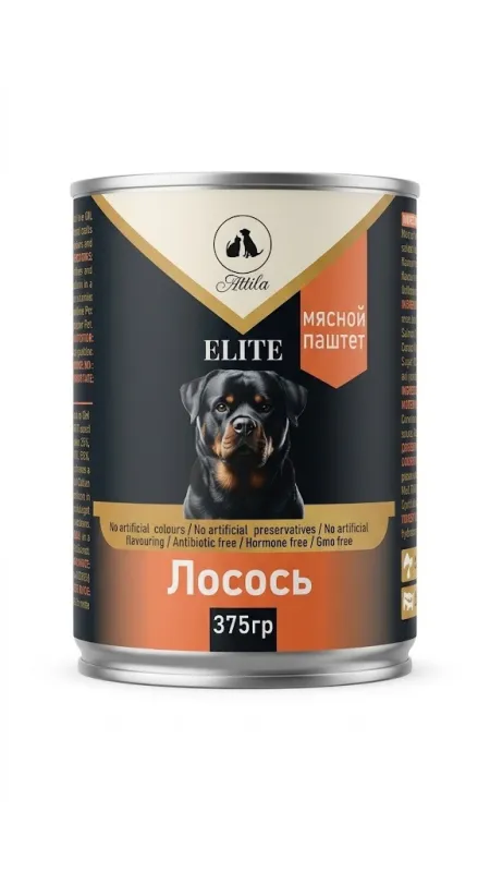 Attila ELITE — Паштет «Лосось» для собак (375 г)