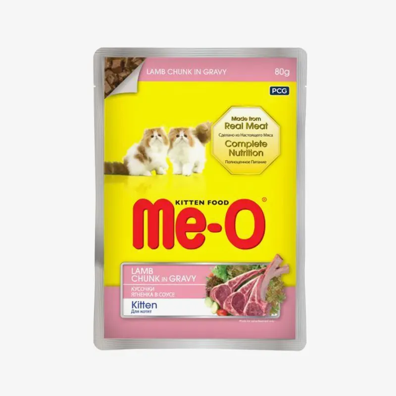Влажный корм Me-O ягненок в желе для котят, 80 г