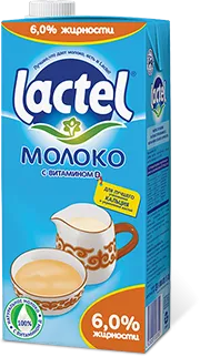 Lactel ФМ Молоко с витамином D 6% 1 л