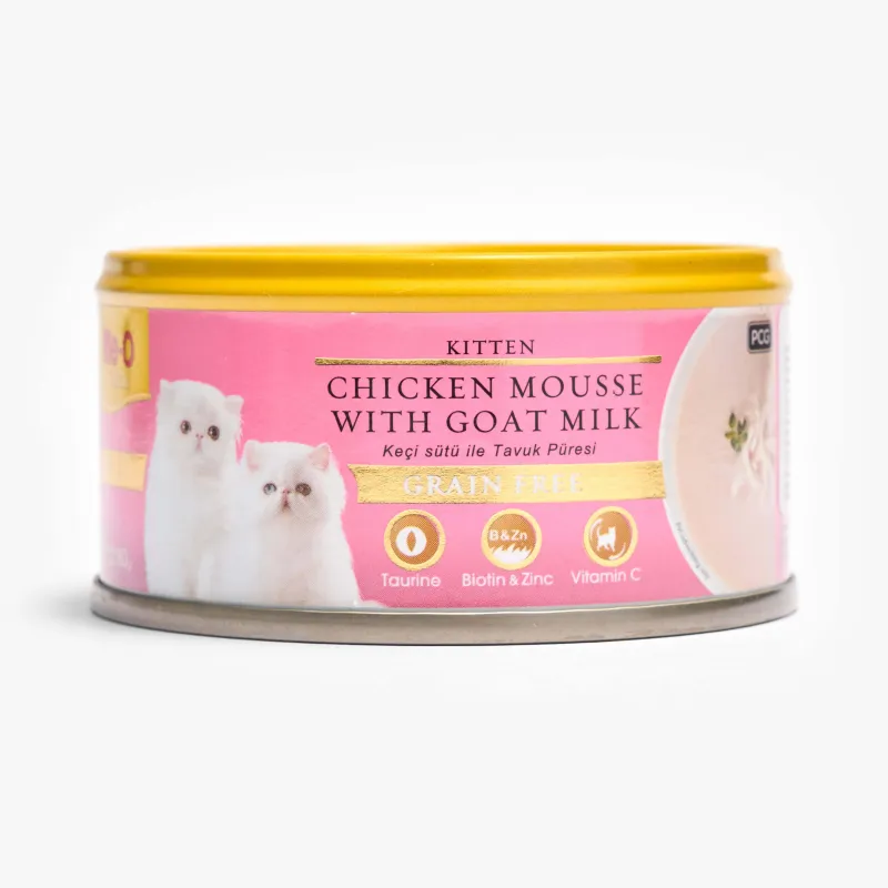 Консервы Me-O Delite мусс из курицы с козьим молоком для котят, 80 г
