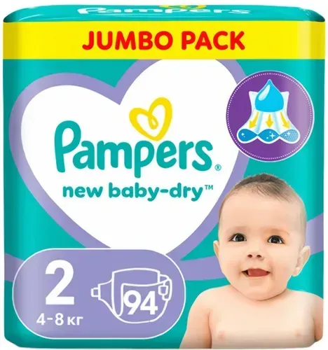 Подгузники для новорожденных Pampers New Baby-Dry mini 4-8 кг, 94 шт