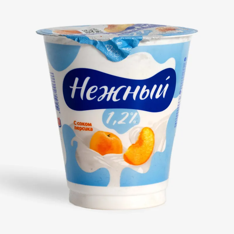 Йогурт Нежный с соком персика 1.2%, 320 г