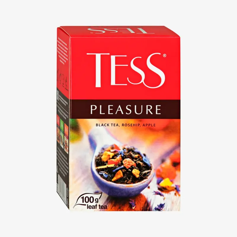 Чай Tess Pleasure черный лист шиповник/яблоко 100 г