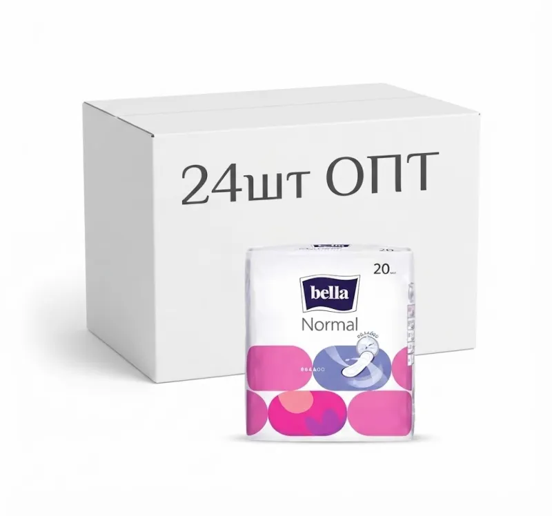 Гигиенические прокладки Bella Normal 20 шт, оптом (24 шт в коробке)