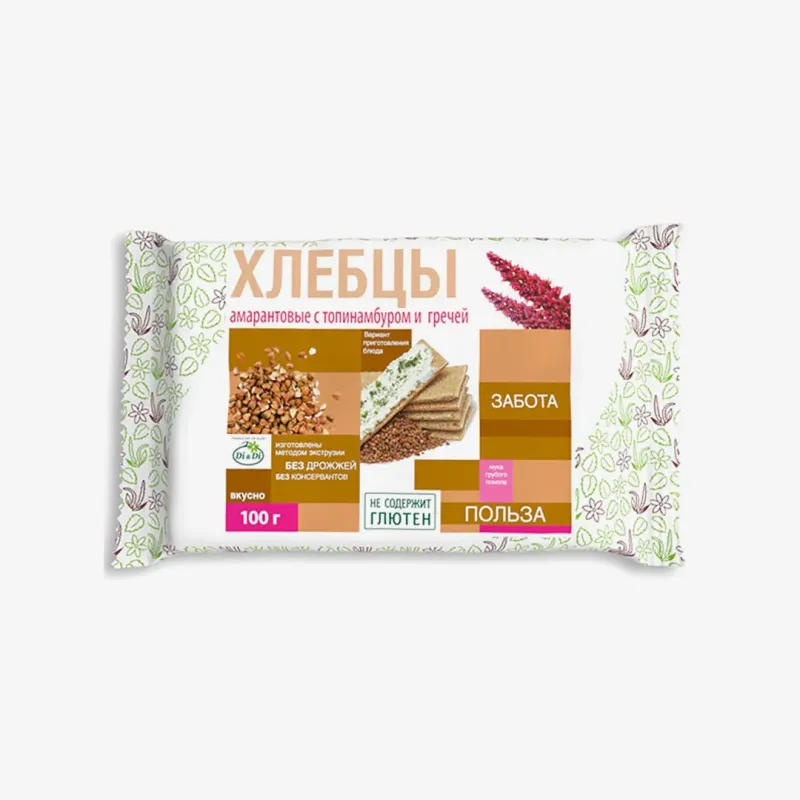 Хлебцы Di&Di амарантовые с топинамбуром и гречей 100 г