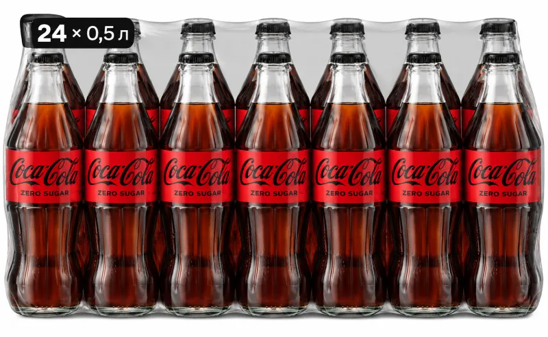 Coca-Cola Zero 250 мл × 24 шт. (стеклянные бутылки)